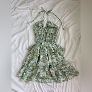 Shein Green Floral Dress